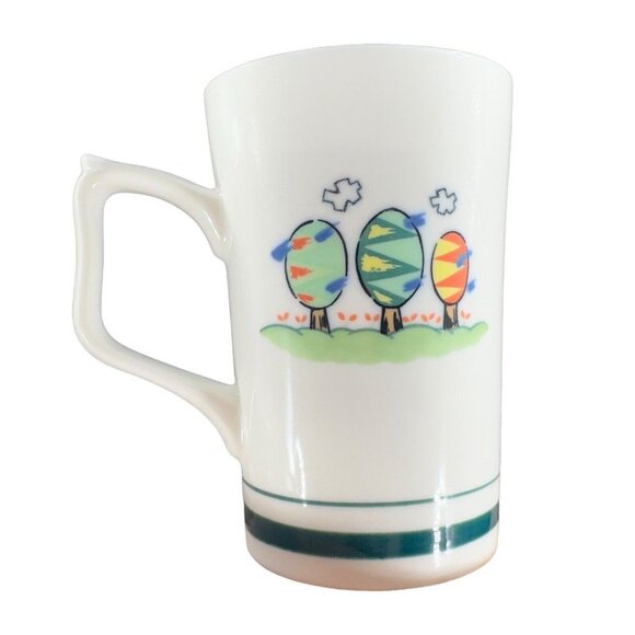 Ceramics Nari Sil Coffee Mug Cup With Whimsical Trees Ceramic Porcelain Mug VTG - Picture 5 of 14